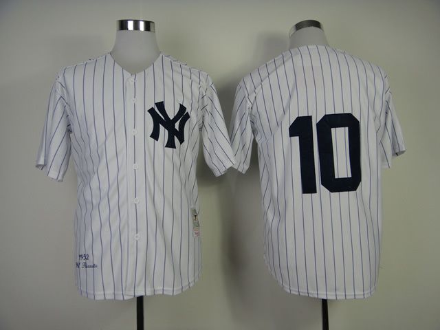 Men New York Yankees #10 No name White Throwback MLB Jerseys->new york yankees->MLB Jersey